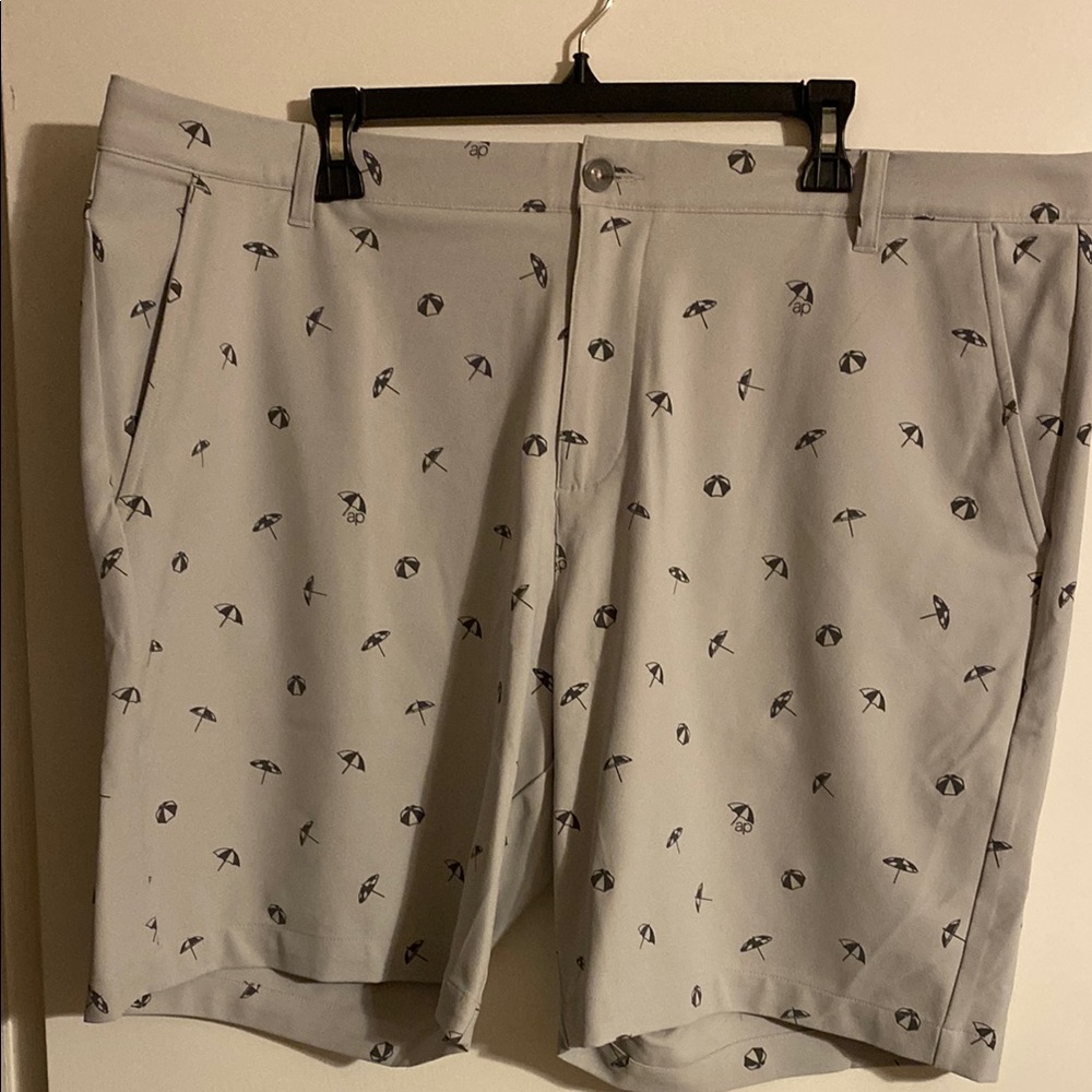 Puma Gray Cream Flat Front Shorts with Subtle Elegance